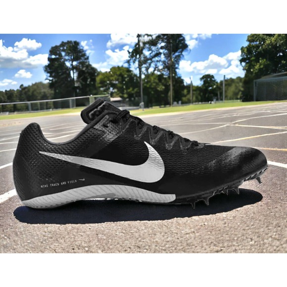 NIKE Black Zoom Rival Sprint Track Spikes Shoes DC8753 New Fast Ship Mens 12 - Picture 1 of 15